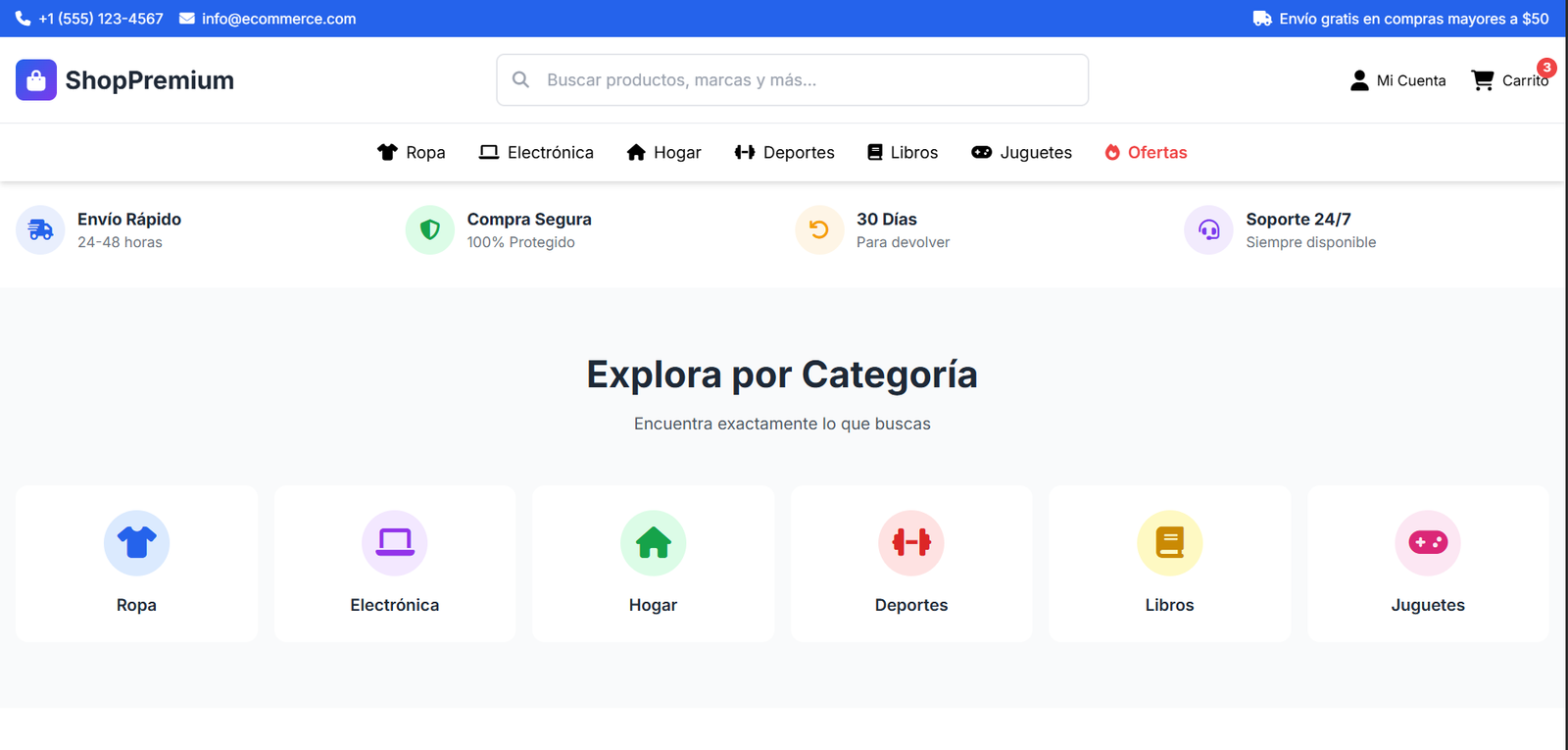 Categorías de productos