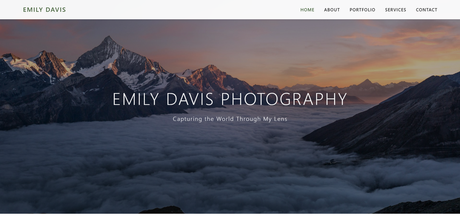 Página de inicio con hero fullscreen